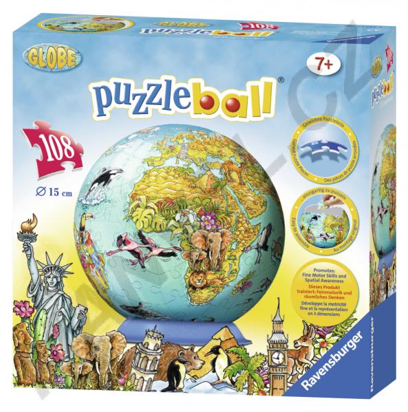 Detská mapa sveta Puzzleball 108D 
