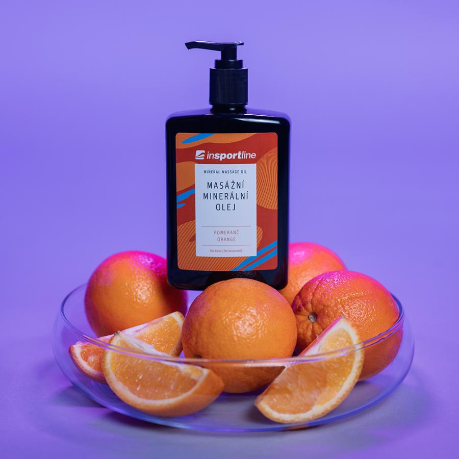 Masážny minerálny olej inSPORTline pomaranč 500 ml 